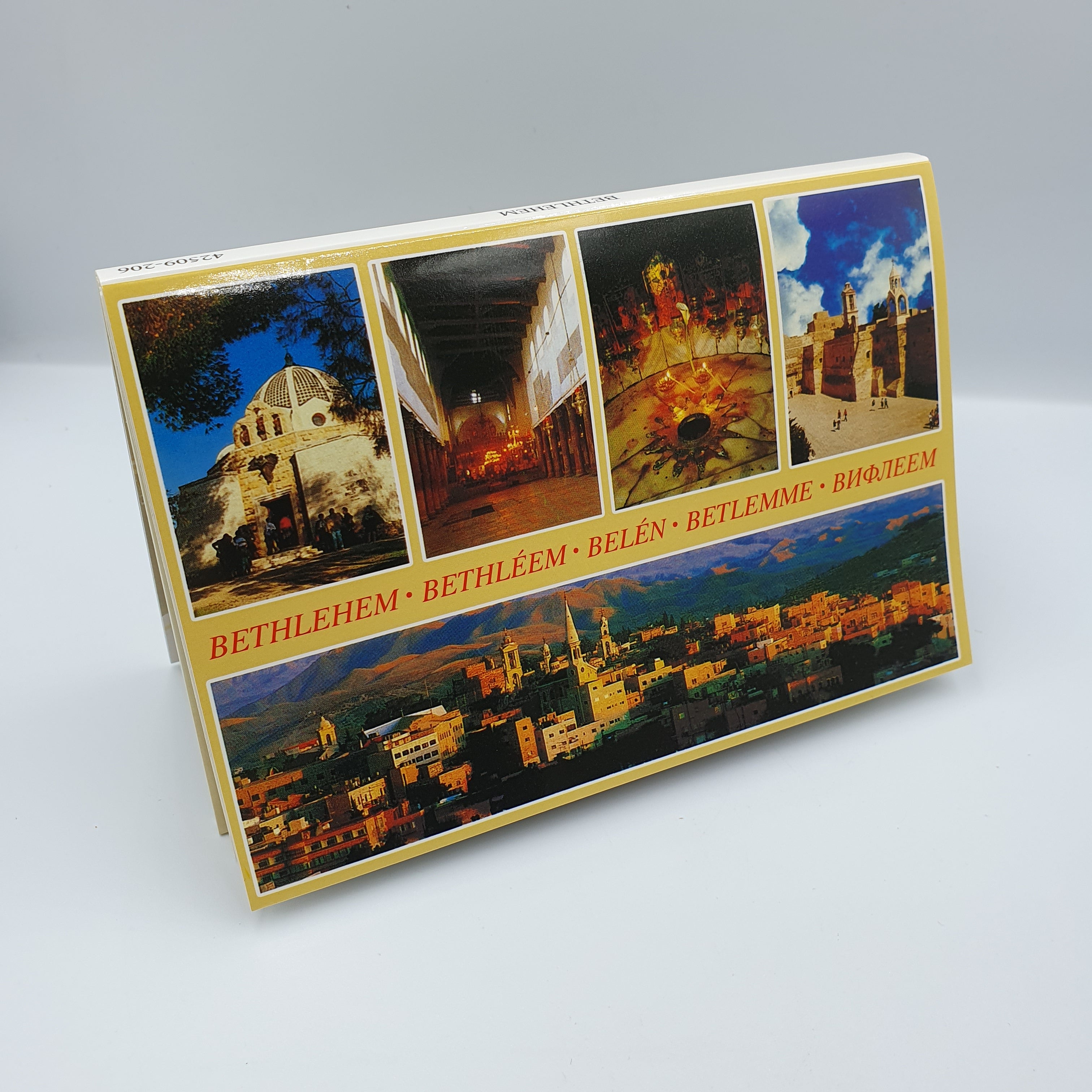 Holy Land Pictures & Sites in Bethlehem - 10 PostCards in 1 HLG212 - with Zuluf Certificate