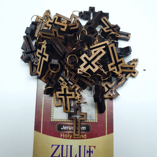 50 Olive Wood Crosses Pen226 Jerusalem Gift Shop - Zuluf