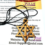 Authentic Bethlehem Olive Wood Messianic Star of David with Cross – Handcrafted Spiritual Pendant -PEN125