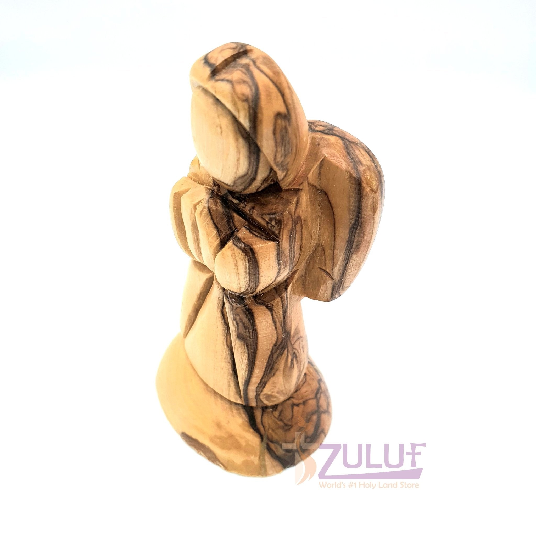 Authentic Hand Carved Olive Wood Christmas Little Praying Angel Holy Land ANG028 - Zuluf