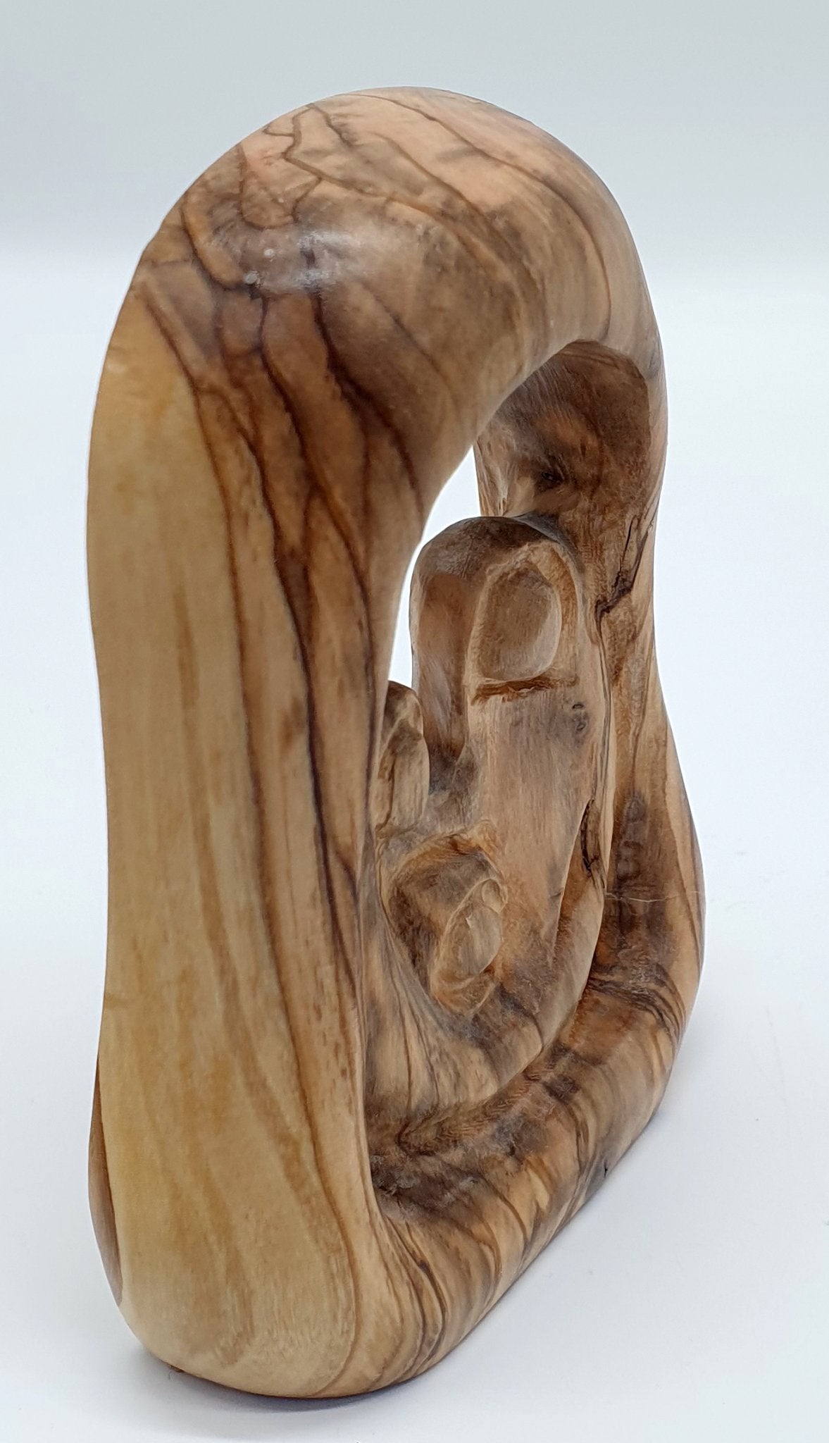 Bethlehem Crafted Olive Wood Religious Art, Small Nativity Figurine, Unique Holy Family Sculpture." - Zuluf