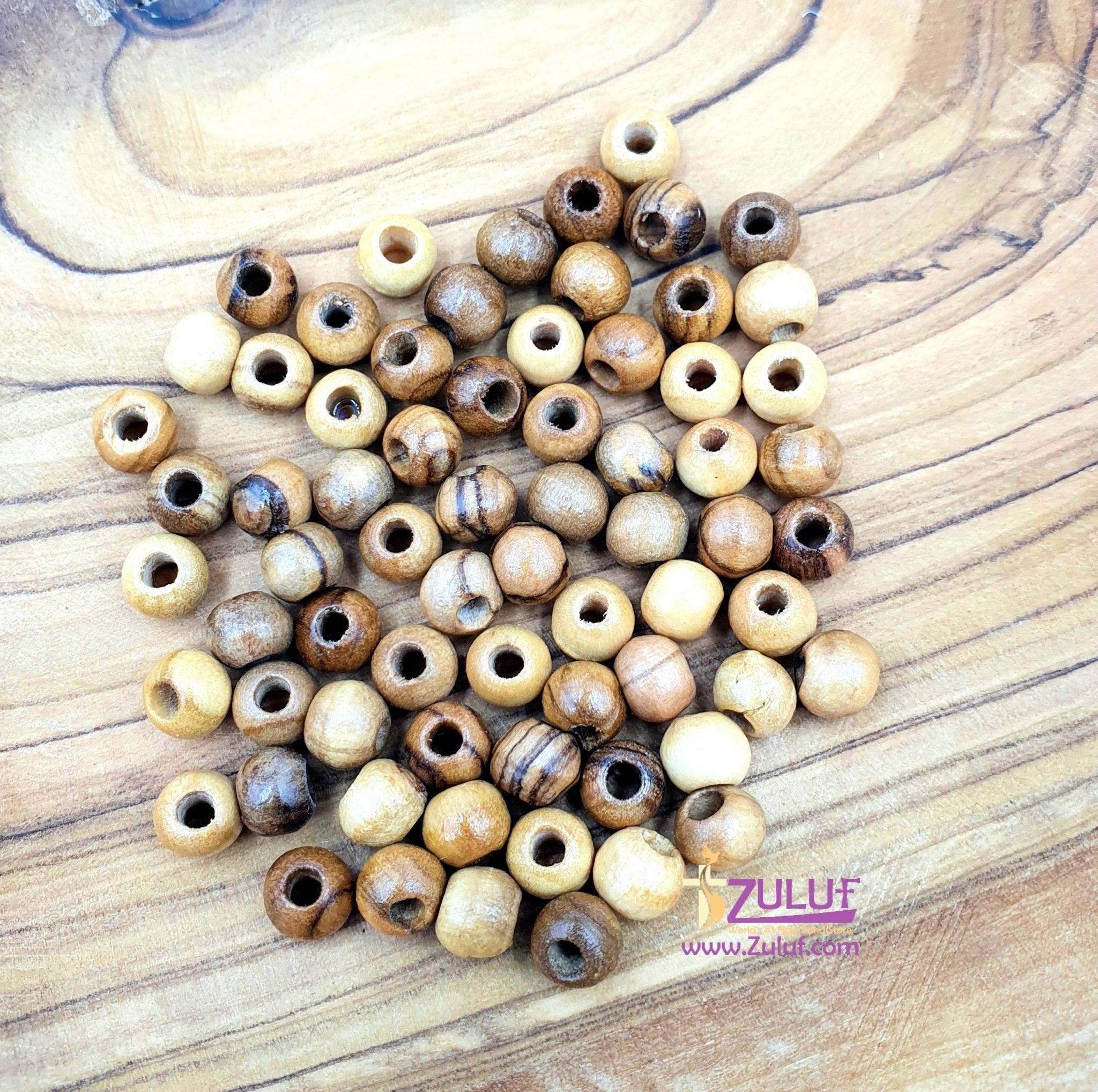 Bethlehem Olive Wood Beads 5mm rosary supplies round beads ( 60 Beads ) BEAD201 - Zuluf