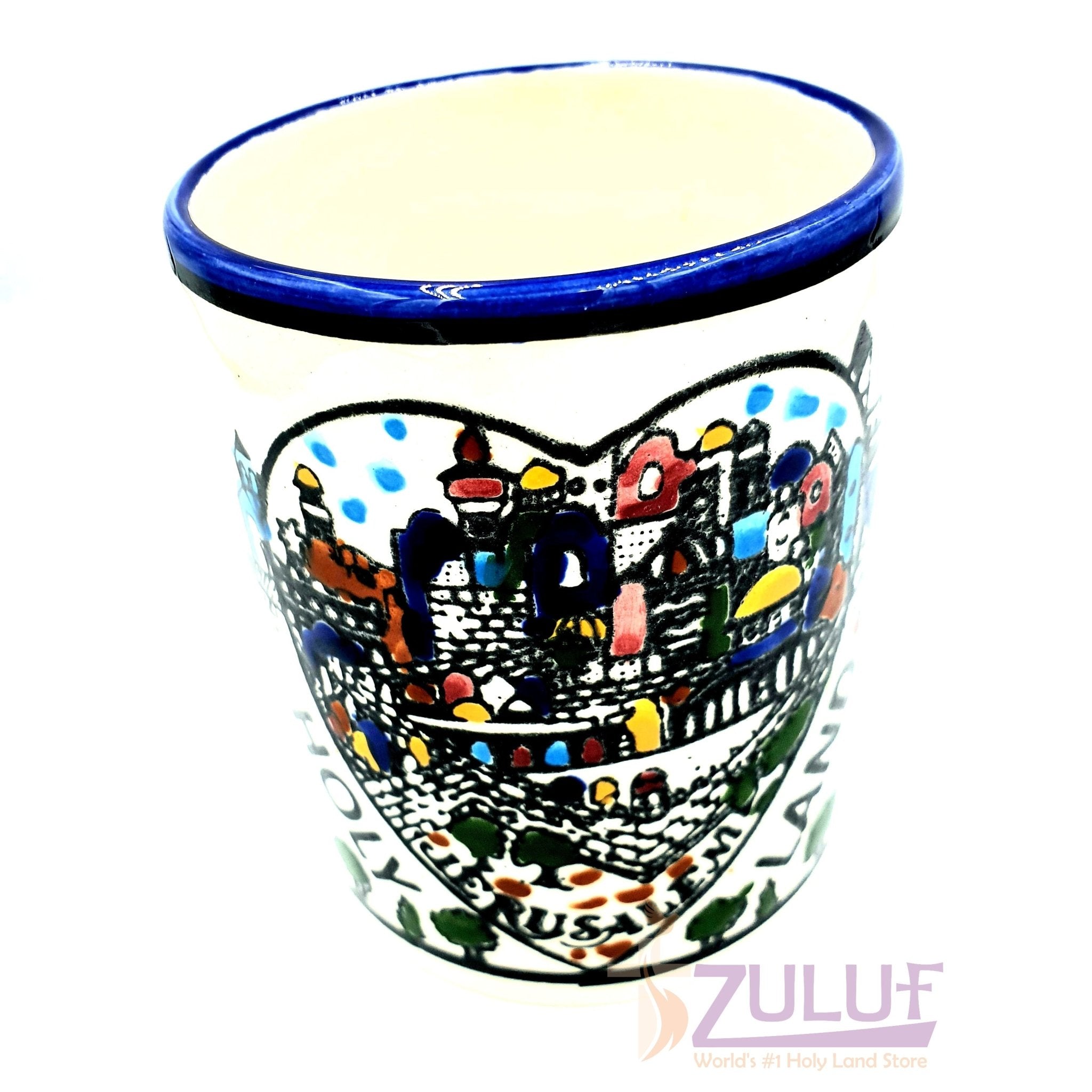 Big Ceramic Mug - Ceramic Holy Land Mug Souvenir by Zuluf Factory - CER023 - Zuluf
