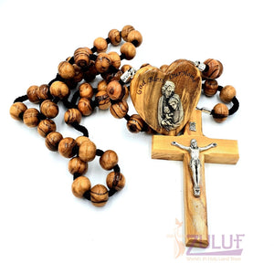 Big Wall Rosary - Olive Wood Very Large Rosary Silver Crucifix - ROS024 - Zuluf
