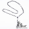 Black Crystal Beads Rosary Necklace for Men - ROS044 - Zuluf