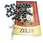 black Hematite Rosary stone Praying Rosary with Crucifix & Holy Soil - ROS010 - Zuluf