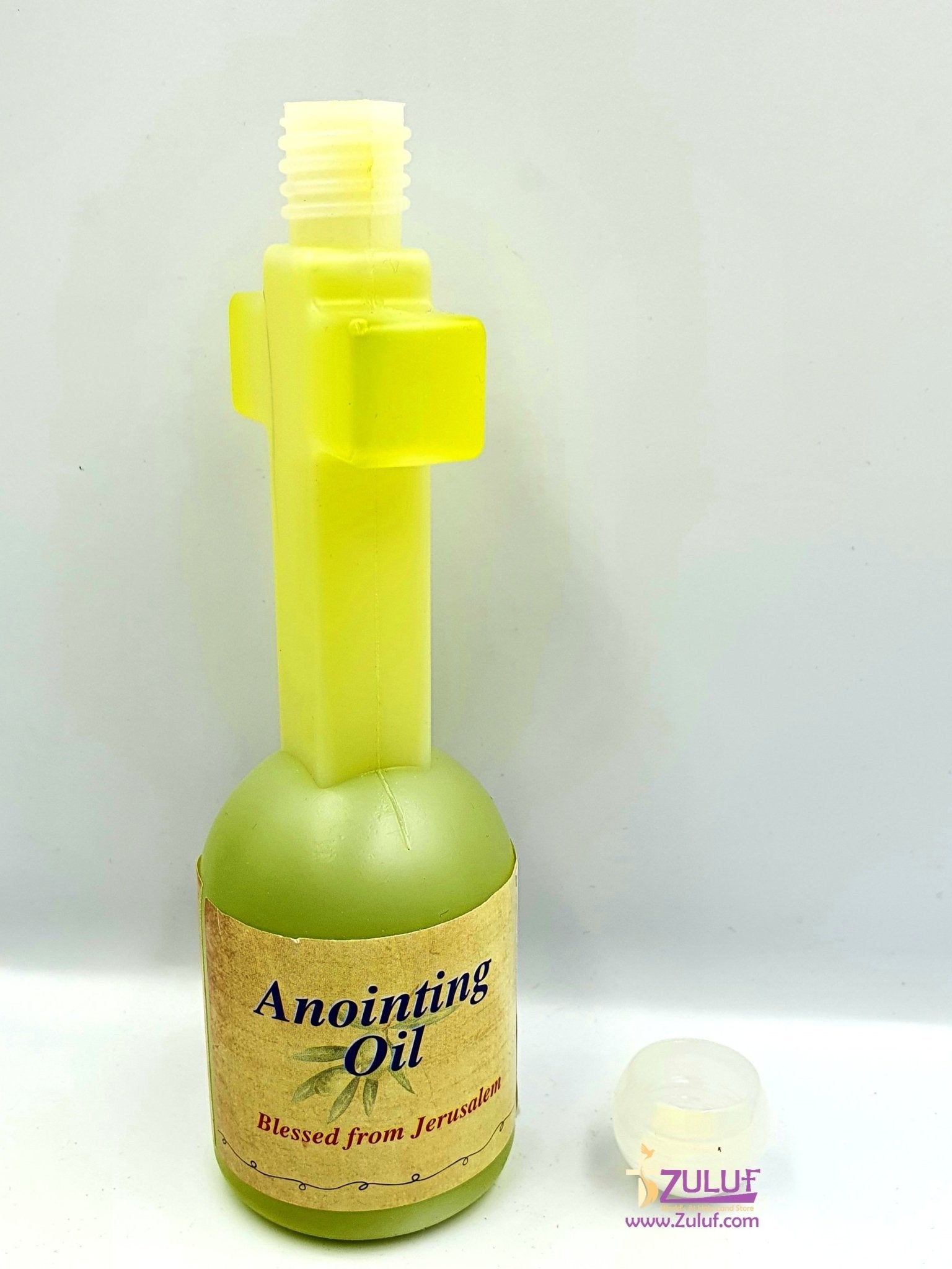 Blessed Olive Anointing Oil In A Cross Shaped Bottle By Zuluf® - (HLG093) - Zuluf