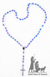 Blue Crystal Beads Hand Made Rosary By Nuns - ROS035 - Zuluf