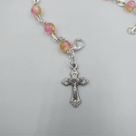 Bright yellow and pink Religious Bracelet Jesus Crucifix Silver Plated Bracelets Religious Jewelry Stores - BRA067 - Zuluf
