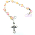 Bright yellow and pink Religious Bracelet Jesus Crucifix Silver Plated Bracelets Religious Jewelry Stores - BRA067 - Zuluf