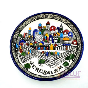 Ceramic Hand Made Plate Israel Palestine Designs 13cm / 5.1" by Zuluf CER016 - Zuluf