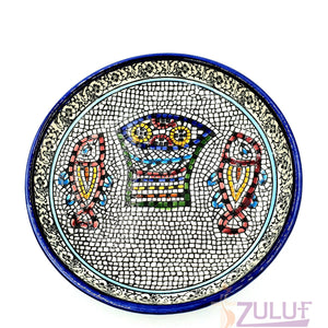 Ceramic Hand Made Plate Israel Palestine Designs 13cm / 5.1" by Zuluf CER016 - Zuluf