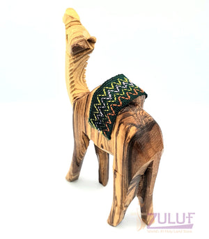 Christian Gift Olive Wood Meduim Camel Handicraft Red Saddle By ZULUF Factory, 11.5X9CM - ANI002 - Zuluf