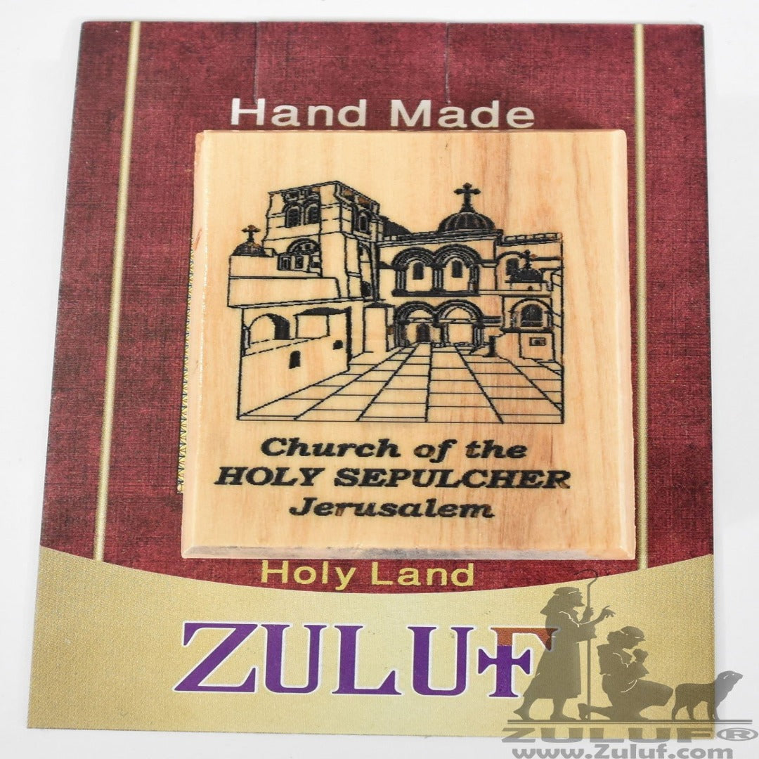 Church of the holy sepulcher Jerusalem Magnet - Zuluf Olive Wood Factory - MAG033 - Zuluf