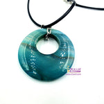 circle stony Neckalec With a leather chain NEC007 - Zuluf