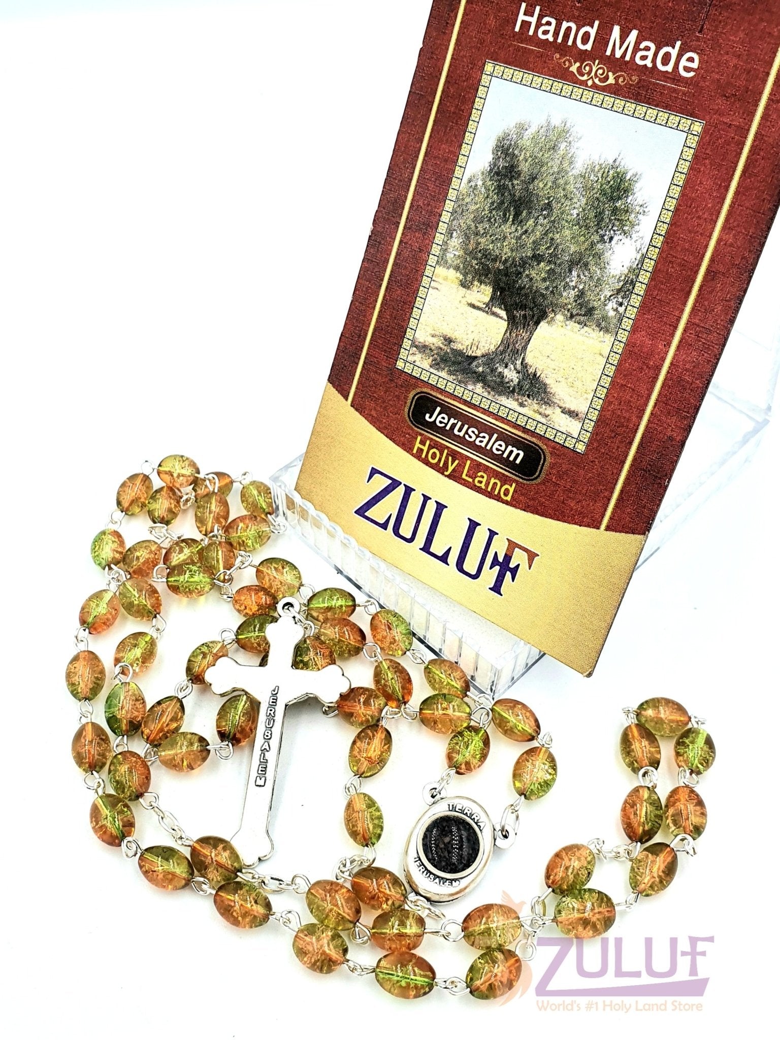 Red Crystal Beads Rosary Catholic Necklace Holy Soil Medal & Crucifix –  Zuluf