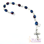 Crystal Rosary Bracelet With Silver Chain and Crucifix - BRA015 - Zuluf