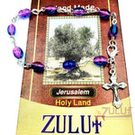 Crystal Rosary Bracelet With Silver Chain and Crucifix - BRA021 - Zuluf