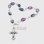 Crystal Rosary Bracelet With Silver Chain and Crucifix BRA025 - Zuluf