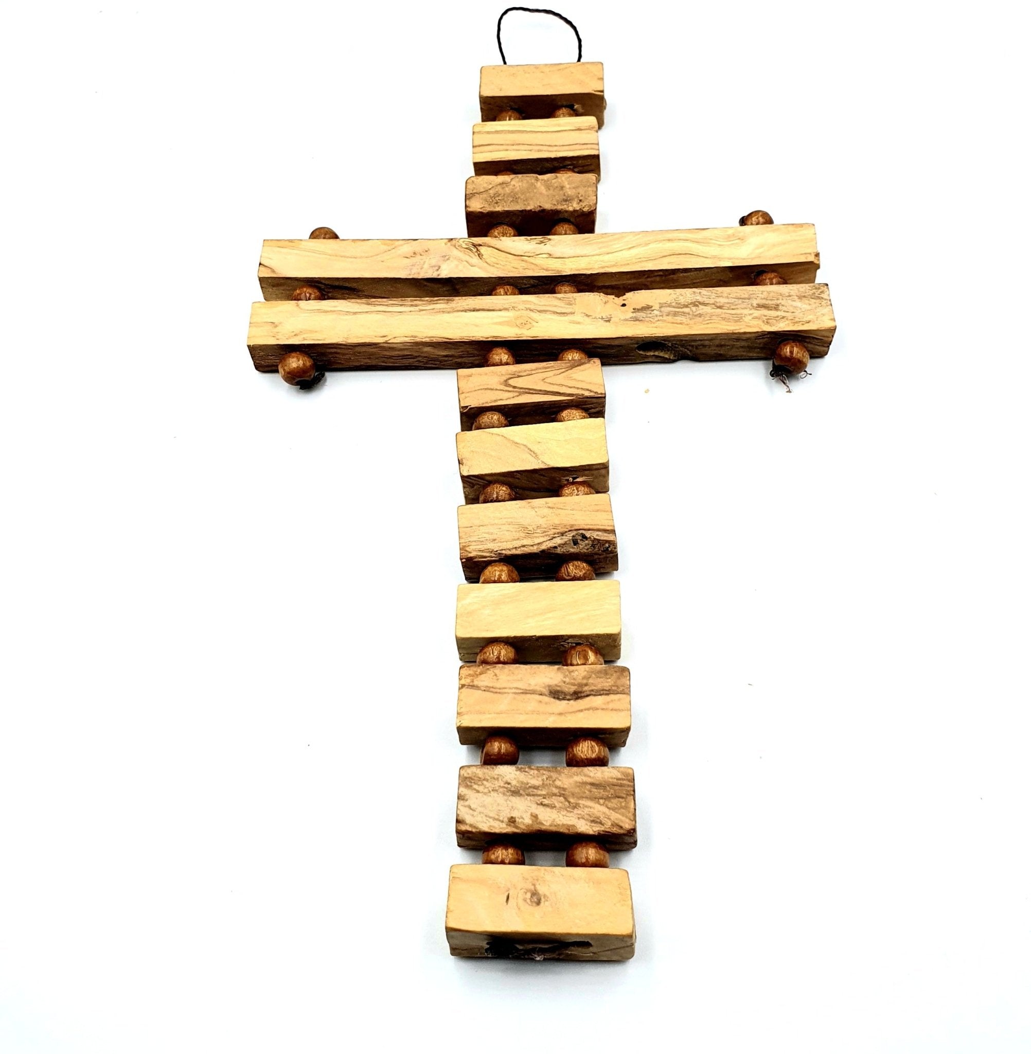 Divine Olive Wood "Lord's Prayer" Cross Wall Hang – Authentic Bethlehem Craftsmanship Celebrating the 'Our Father' Scripture - Zuluf