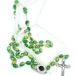 Green Crystal Beads Rosary Catholic Necklace Hand Made Rosary - ROS031 - Zuluf
