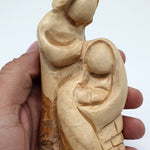 Hand-Carved Faceless Olive Wood Sculpture of the Holy Family - Joseph, Maria, and Jesus Statue for Religious Home Décor - Zuluf