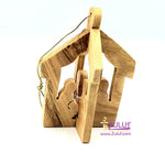 Hand Carved House Nativity Olive wood Ornament 3d From Bethlehem Zuluf - (ORN009) - Zuluf