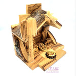 Hand Carved Nativity Set Scene With Bark Roof Made In Bethlehem by Zuluf - NAT022 - Zuluf
