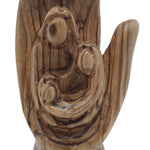 Hand of God Fatima Hand Holy Family Carved Olive Wood 5.7x2.9x2.1 Inches - Virgin Mary, Baby Jesus, and Joseph Figurine for Gifts and Decorations - Zuluf