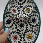 Hand Painted Armenian Ceramic Oval Plate Divided into Two 18*13*4 cm CER043 - Zuluf