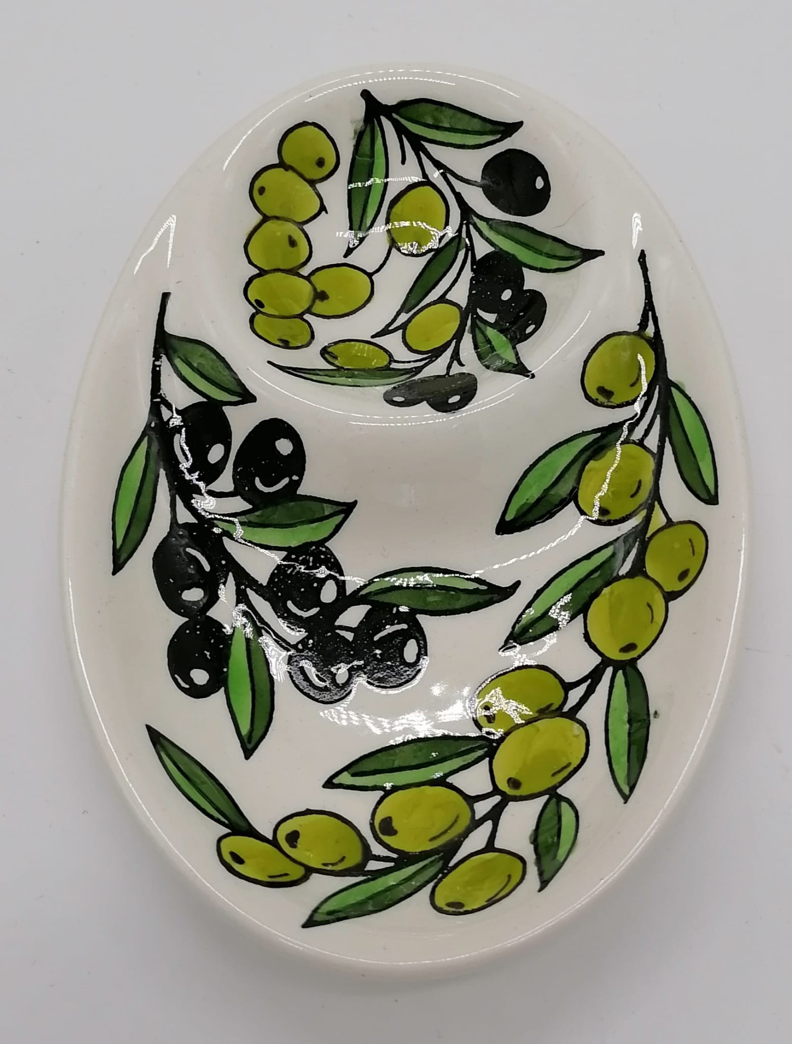 Hand Painted Armenian Ceramic Oval Plate Divided into Two 18*13*4 cm CER043 - Zuluf