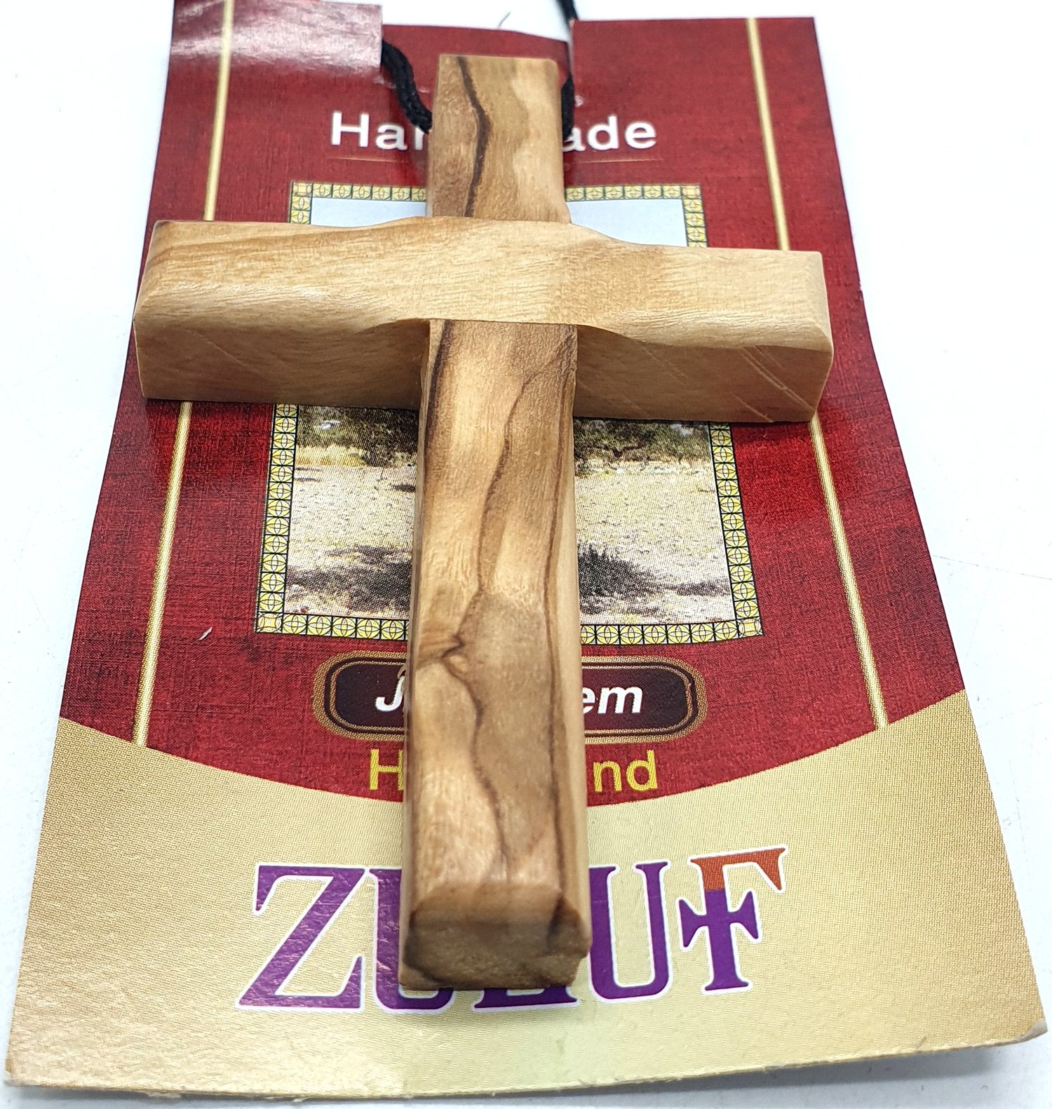 Handcrafted Olive Wood Cross Pendant Necklace - Timeless Gift for All Ages, Perfect as a Wooden Car Rearview Mirror Ornamen (3.5 INCHES ) - Zuluf