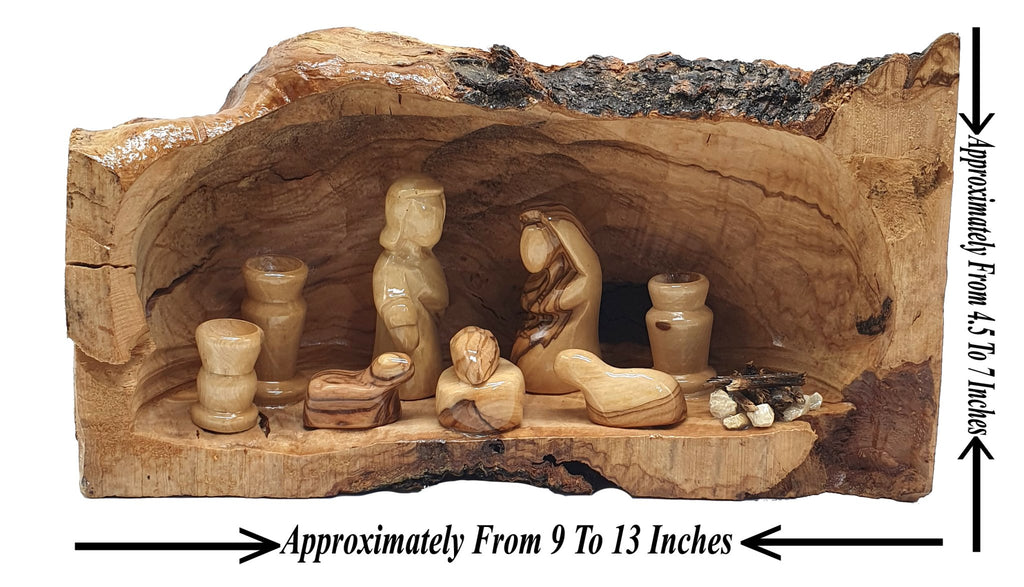 Handmade Nativity Set with Joseph, Mary, and Baby Jesus - Exquisite Christmas Decor with Adjustable Width (9-13 Inches) and Height (4.5-7 Inches) - Zuluf