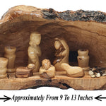 Handmade Nativity Set with Joseph, Mary, and Baby Jesus - Exquisite Christmas Decor with Adjustable Width (9-13 Inches) and Height (4.5-7 Inches) - Zuluf