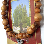 Handmade Olive Wood Bracelet with Metallic Cross - Authentic Craftsmanship for a Meaningful and Stylish Statement - Zuluf