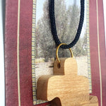 Handmade Olive Wood Puzzle Piece Friendship Necklaces - Symbolic Connection for Two Friends - 1.5 Inches - Zuluf