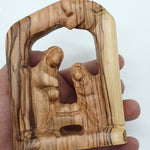 Holy Family Wooden Figurine of Nativity Set | Olive Wood Holy Family Statue Made in the Holy Land | Religious Nativity Scene Gift - Zuluf