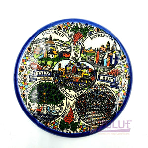 Holy Land Magnet - Round Magnetic Ceramic Souvenir Hand Made 6cm / 2.3" CER010 - Zuluf