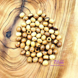 Holy land Natural Olive wood round beads 7mm ROSARY beads NAZARETH ( 60 Beads ) - BEAD004 - Zuluf