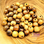 Holy land Olive wood Bead 10mm round beads hand made Bethlehem ( 60 Beads ) - BEAD009 - Zuluf