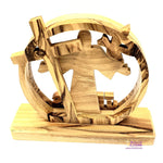 Jesus Olive wood Table top religious gift scroll saw craft Fair Trade - HLG040 - Zuluf