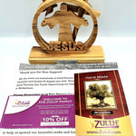 Jesus Olive wood Table top religious gift scroll saw craft Fair Trade - HLG235 - Zuluf