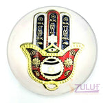 Khmsa hand israel flag circle Glass Jewish Magnet MAG102 - Zuluf