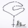 Large Necklace Black Glass Beads Order This Rosary Online - ROS029 - Zuluf