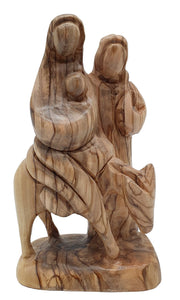 live Wood Nativity Statue - Flight to Egypt Scene, Jesus, Mary, and Joseph - Holy Land Crafted in Israel - Mary and Joseph Figurines for Spiritual & Home Décor - Zuluf