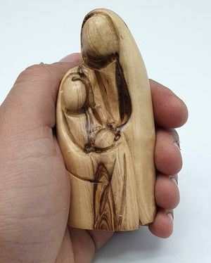 mall Olive Wood Catholic Christian Statue - Handmade in Bethlehem - Perfect for Tabletop or Holding Family Blessing - Zuluf