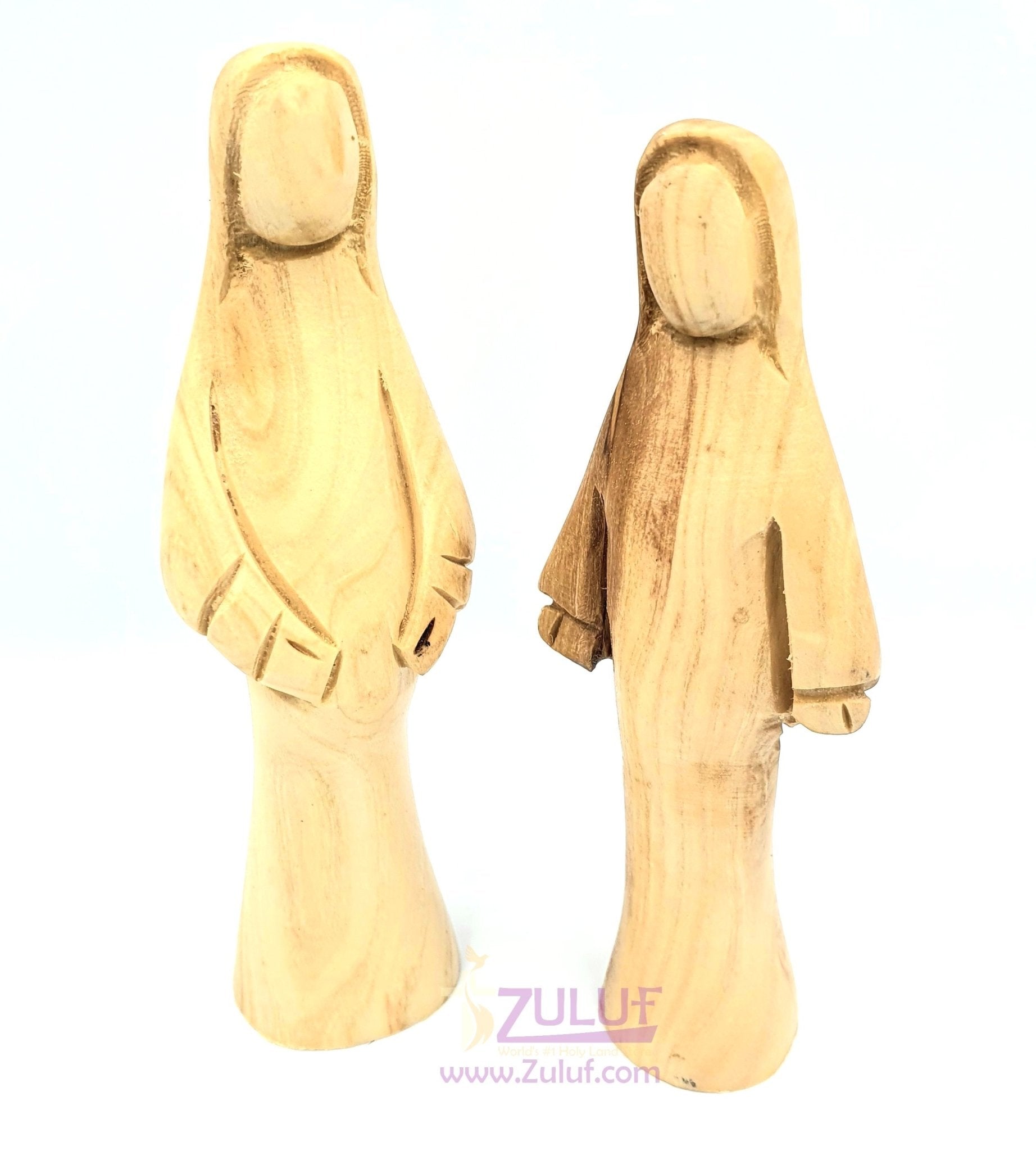 Mary and Elizabeth Olive Wood Statues Hand Made from Jerusalem 2 Pieces - MAR024 - Zuluf