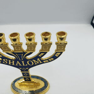 Metal Jewish candlestick SHALOM JUD002 - Zuluf