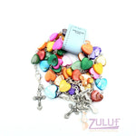 mix Mather of pearl and matelic hand made bracelet BRA045 - Zuluf