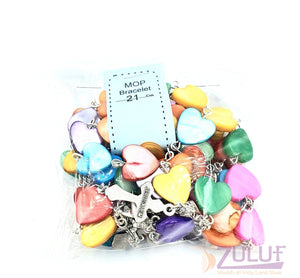 mix Mather of pearl and matelic hand made bracelet BRA045 - Zuluf